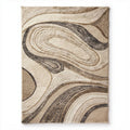 Abstract pattern area rug in beige and brown 200 x 150 x 1cm