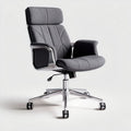 Grey ergonomic office chair with adjustable height and armrests 60 x 60 x 100cm