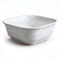 Square porcelain serving bowl for kitchen use 20 x 20 x 7cm white